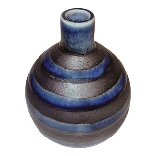 Vintage Otagiri Fat Lava Bud Vase Blue Gray Weed Pot Japan Omc Mid Century 1970s For Sale