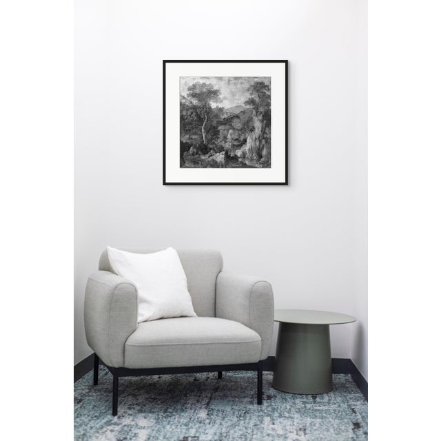 Campaign 18" X 18" Grisaille Landscape Original Print 16th Century Style, Unframed For Sale - Image 3 of 3