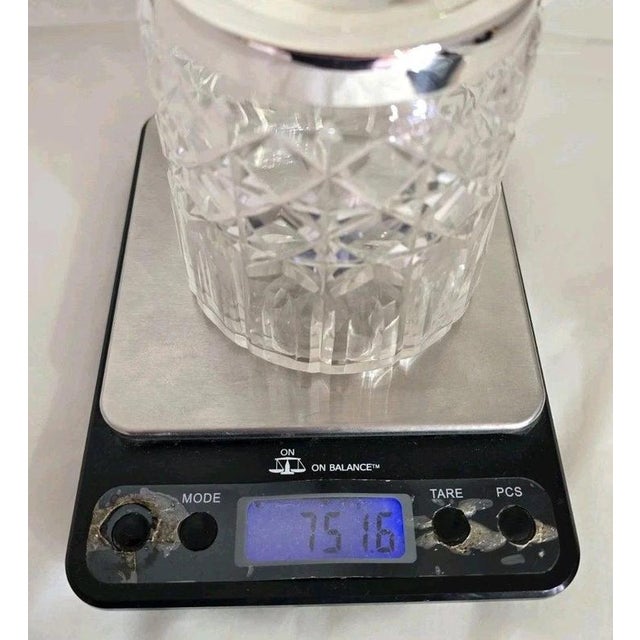Antique George V Cut Glass Biscuit Barrel with Sterling Silver Mount ...