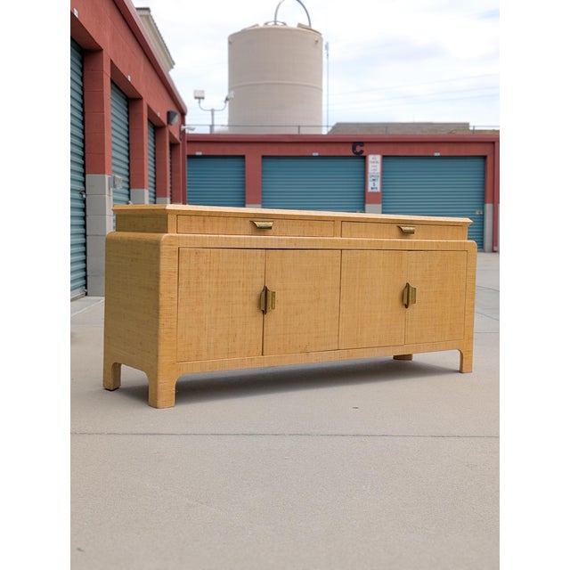 Mid Century Raffia Sideboard/Buffet by Harrison Van Horn, C1970s, Attrbiuted For Sale - Image 15 of 18