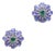 1990s Pair of Tanzanite, Emerald and Diamond Stud Earrings For Sale