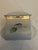 Violet Hand-Painted Porcelain Trinket Box With Violets and Gilt Metal Hinge. For Sale - Image 8 of 8