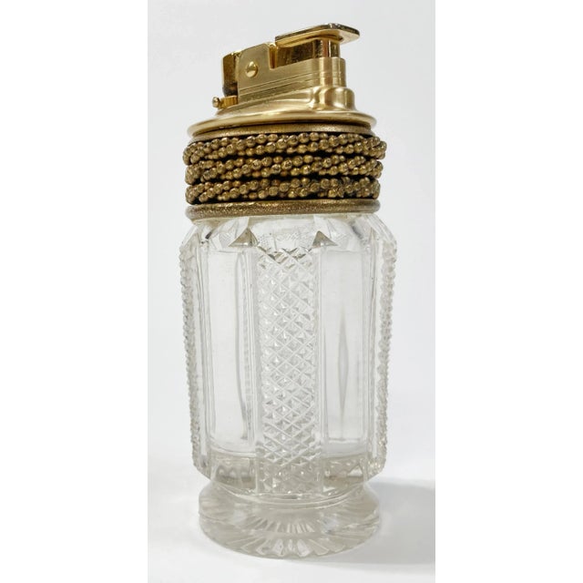 Vintage Brass and Cut Glass Table Lighter Chairish
