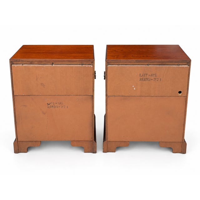 1970s National Mt. Airy Campaign-Style Nightstands — Pair For Sale - Image 9 of 11