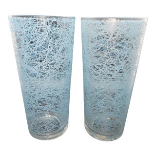 Vintage Mid-Century Modern Hazel Atlas "Spaghetti String" Highball Tumblers - a Pair For Sale