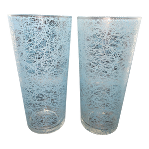 Vintage Mid-Century Modern Hazel Atlas "Spaghetti String" Highball Tumblers - a Pair