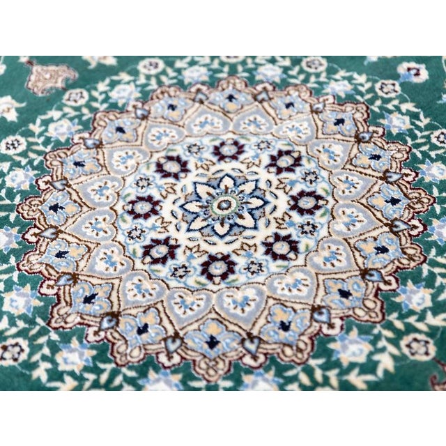 Middle Eastern Rug in Green Wool For Sale - Image 10 of 16