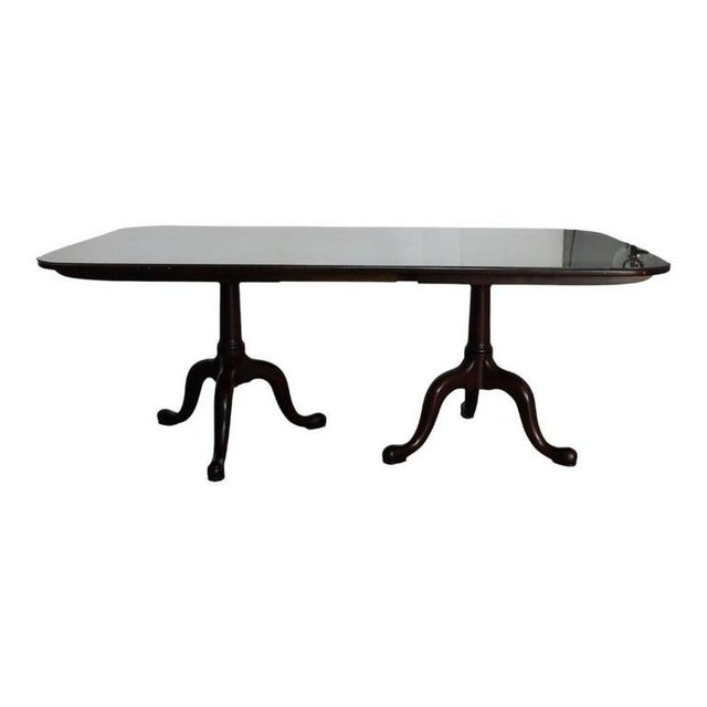 American Virginia Galleries Henkel Harris Mahogany Double Pedestal Dining Table C1930 For Sale - Image 3 of 9