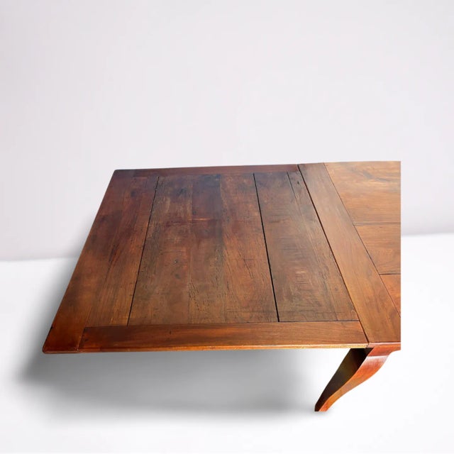 19th Century French Provincial Cherry Dining Table With Leaves For Sale - Image 9 of 12