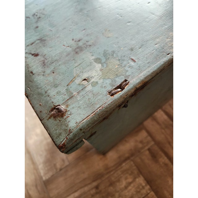 18th Century Six Board Blue Blanket Chest For Sale - Image 10 of 17