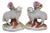 Antique Pair of Staffordshire Porcelain Confetti Sheep Ram Ewe Bud Spill Vases For Sale