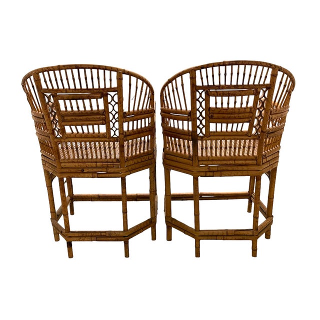 Pair Brighton Tortoise Rattan Bamboo Chairs Chairish