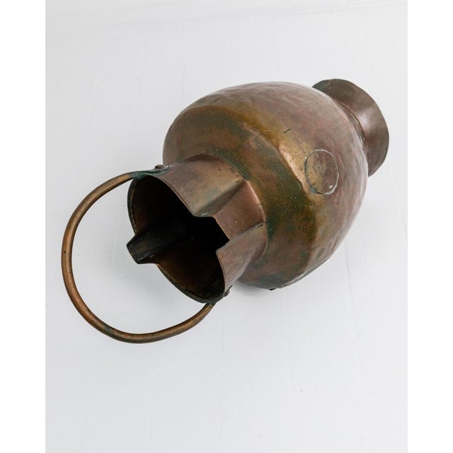 Rustic Metal, Copper and Brass Jug with Handle, Italy, 19th Century For Sale - Image 3 of 12