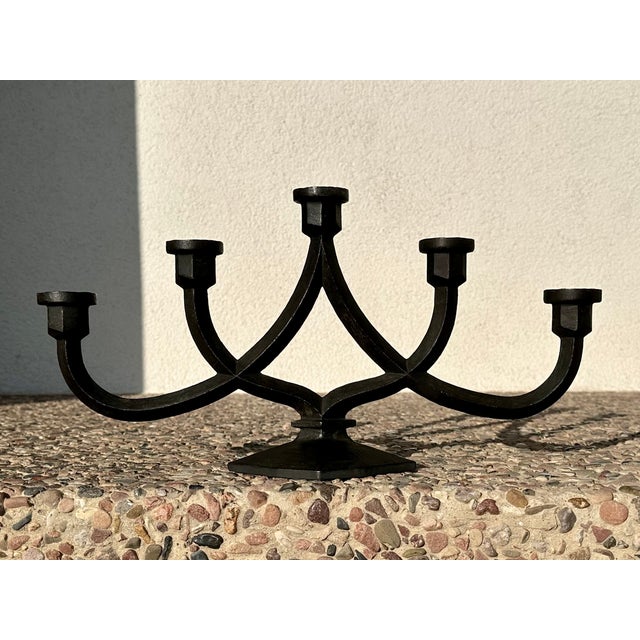 Metal Five-Flame Cast Iron Candle Holder from the Foundry Institute of Th Aachen, Germany, 1967 For Sale - Image 7 of 13