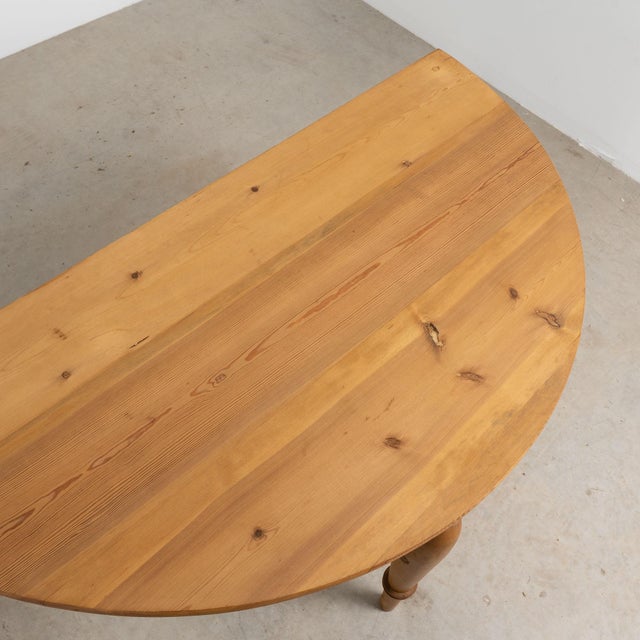 Late 19th Century Pair of 19th Century Swedish Pine Demilune Console Tables For Sale - Image 5 of 17