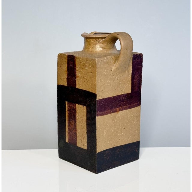 Sculptural Cubic Studio Ceramic Art Jug, Germany, 1940s For Sale - Image 4 of 18