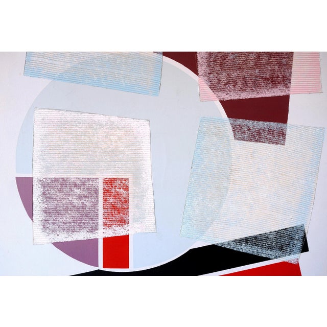 Postmodern Large Vintage Postmodern Geometric Abstract Painting For Sale - Image 3 of 12