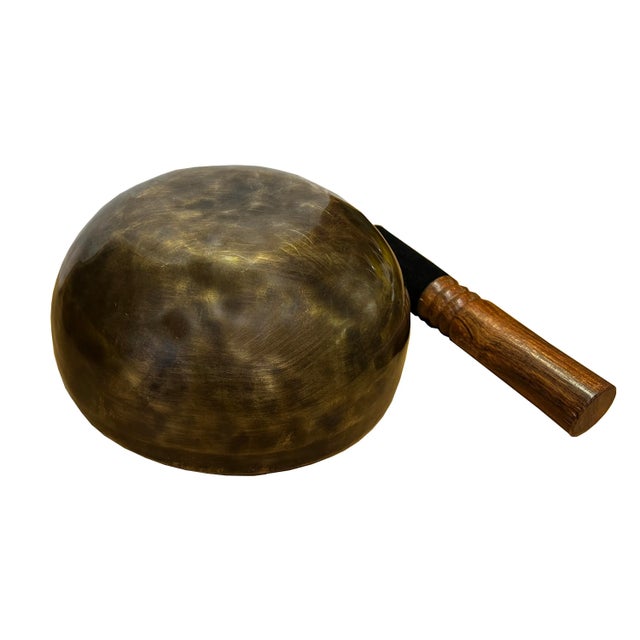 Chinese Handmade Metal Punch Marks Singing Bowl For Sale - Image 4 of 6