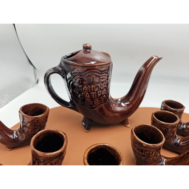 Ceramic Carafe and Glasses, Bulgaria, 1970s, Set of 7 For Sale - Image 4 of 7