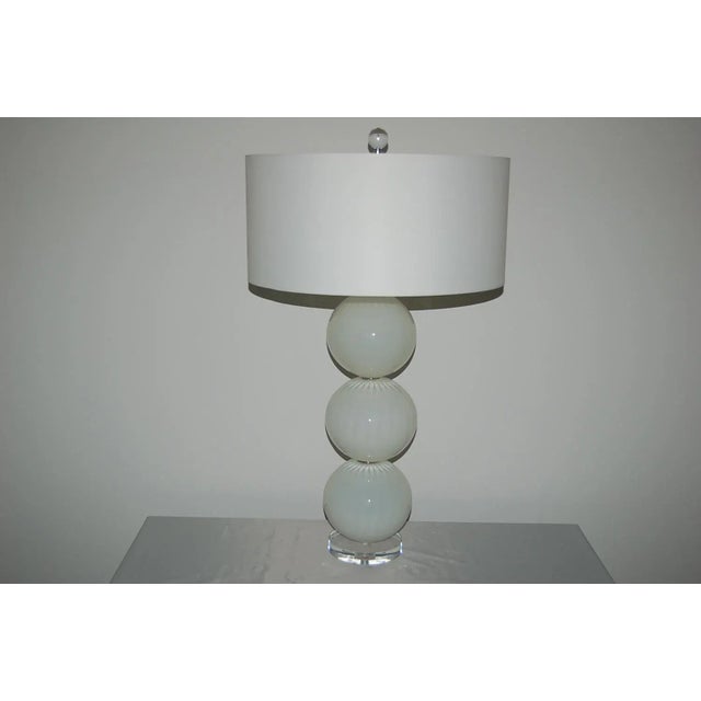 Joe Cariati Glass Lamps White For Sale In Atlanta - Image 6 of 9