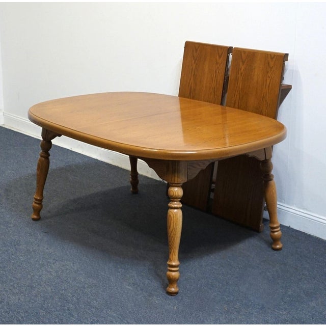 Thomasville Furniture Homecoming Collection Solid Oak Rustic Country Style 96" Dining Table 43821-762 For Sale - Image 9 of 13