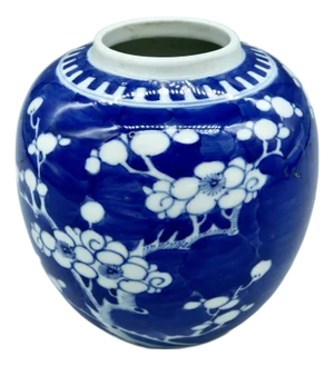 Antique Chinese Blue & White Prunus Ginger Jar – Qing Dynasty, 19th C