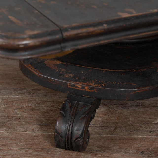 19th Century Black Painted Swedish Large Square Coffee Table For Sale - Image 16 of 17