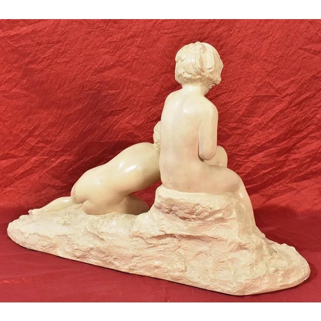 Art Deco Terracotta Sculpture of Two Children Playing, 20th-Century For Sale - Image 10 of 12