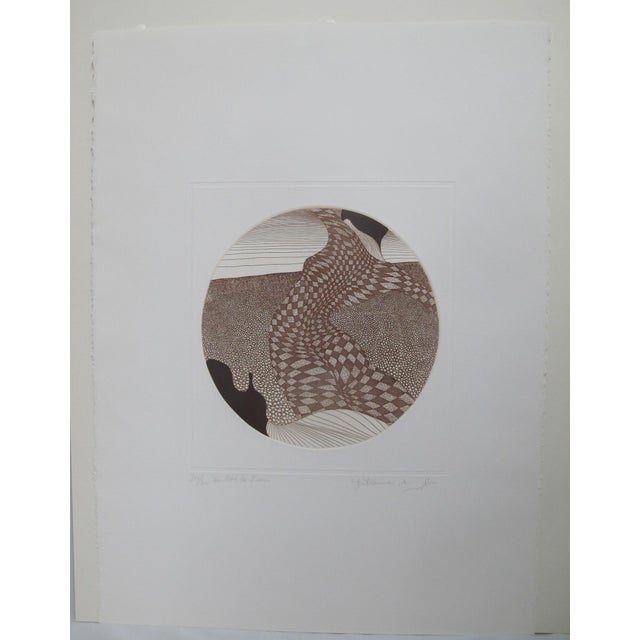 "Au Bord de L'eau" (At the Waters Edge) signed limited edition etching by artist Guillaume Azoulay, part of his 1980 ")...