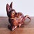 Vintage carved and polished Burl wood cat figurine. Beautiful condition! 10” width x 3” depth x 7” height