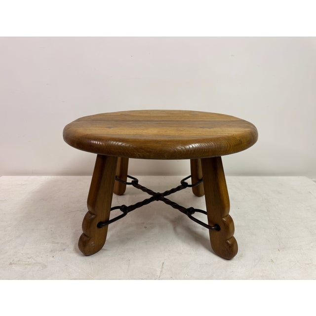 Vintage French Oak and Wrought Iron Coffee Table, 1970s For Sale - Image 6 of 13