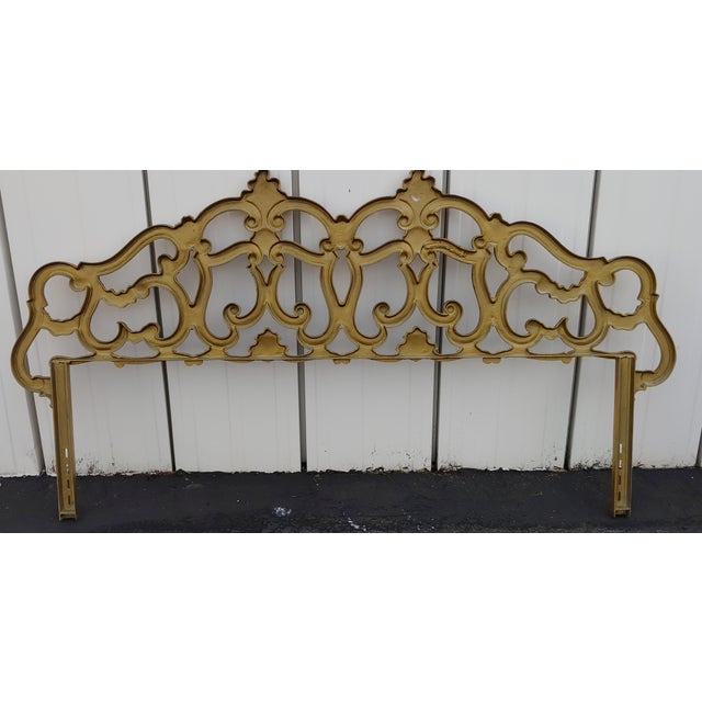 Hollywood Regency Gold Gilt Brass Metal Rococo Style Headboard Chairish