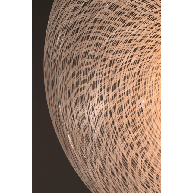 Vintage Italian Glass and Steel Pendant Light by Carlo Nason, 1960s For Sale - Image 9 of 10