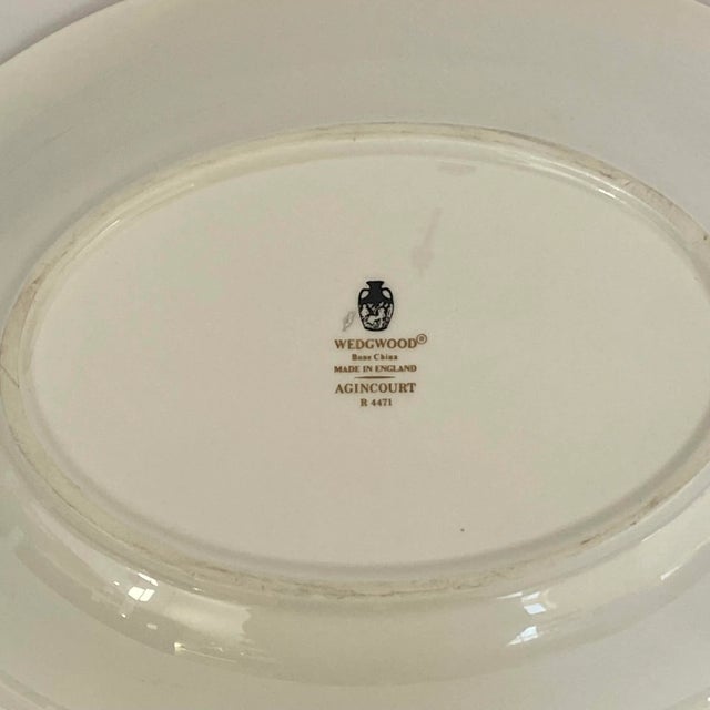 Wedgwood Vintage Wedgwood Agincourt Green Bone China Oval Vegetable Serving Bowl For Sale - Image 4 of 8