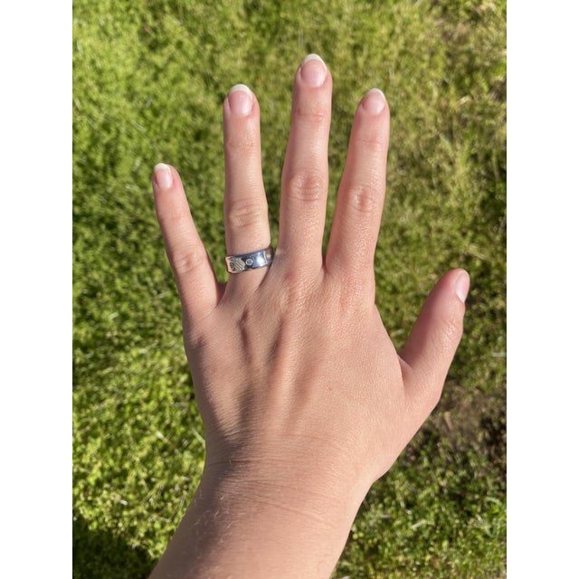 2000 - 2009 0.32ctw Diamond Wide Concave Band Ring, Platinum, Ring Size 6 For Sale - Image 5 of 5