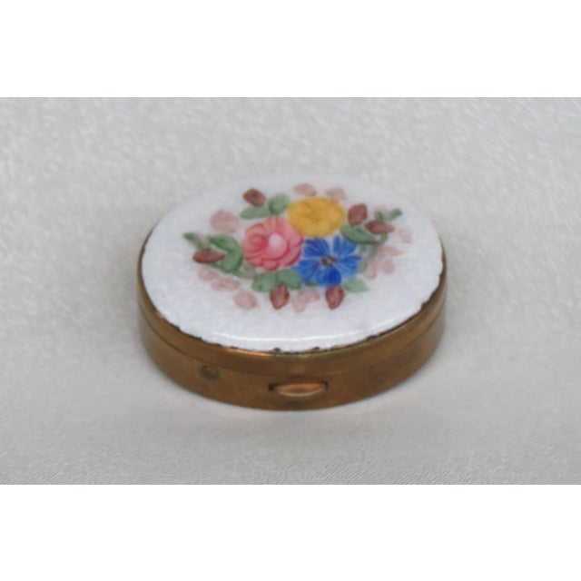 Porcelain White and Gold Floral Small Pill Box For Sale - Image 10 of 10