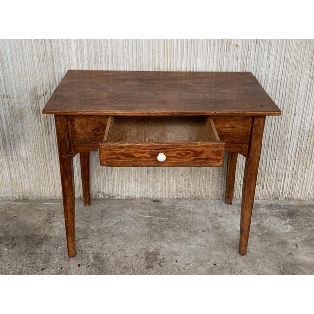 Early 20th Spanish Mobila Country Farm Desk with, Side Table or Butcher Block For Sale - Image 13 of 18