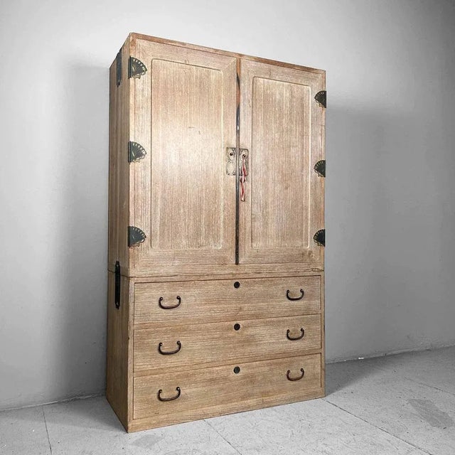 Large Japanese Kimono Tansu Drawer Cabinet, 1950s, Set of 2