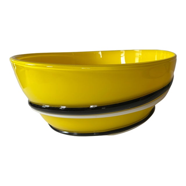 Fulvio Bianconi Art Glass Bowl Murano Italy 1960s Mid Century Modern For Sale