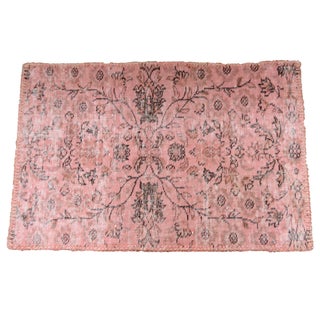 Overdyed Light Pink Turkish Rug - 3'0" x 2'0" For Sale