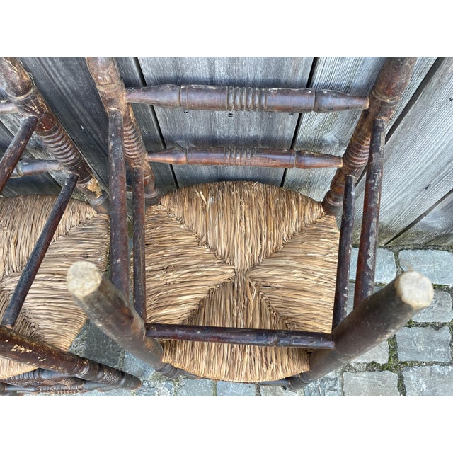 Farm Straw Chairs, 1890s, Set of 3 For Sale - Image 9 of 13