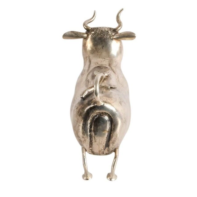 Victorian Antique Dutch 930 Silver Figural Cow Creamer With Hinged Lid For Sale - Image 3 of 7
