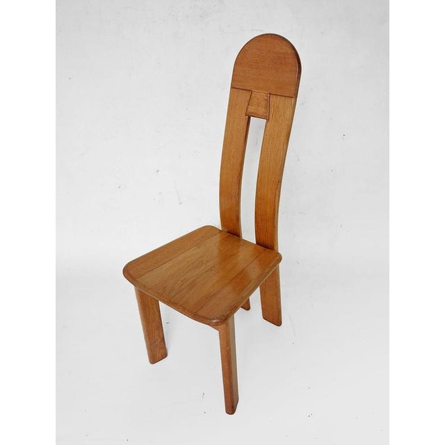 Brutalist Rapsodie Dining Chairs in Oak from De Puydt, 1970s, Set of 6 For Sale - Image 4 of 18