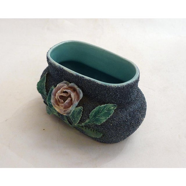 Small Antique Earthenware Planter with Rose Decoration, 1890s For Sale - Image 3 of 12