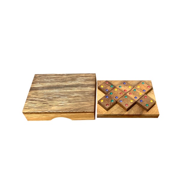 Mid-Century Scandinavian Teak Dice Game Toy Deco, 1960s For Sale