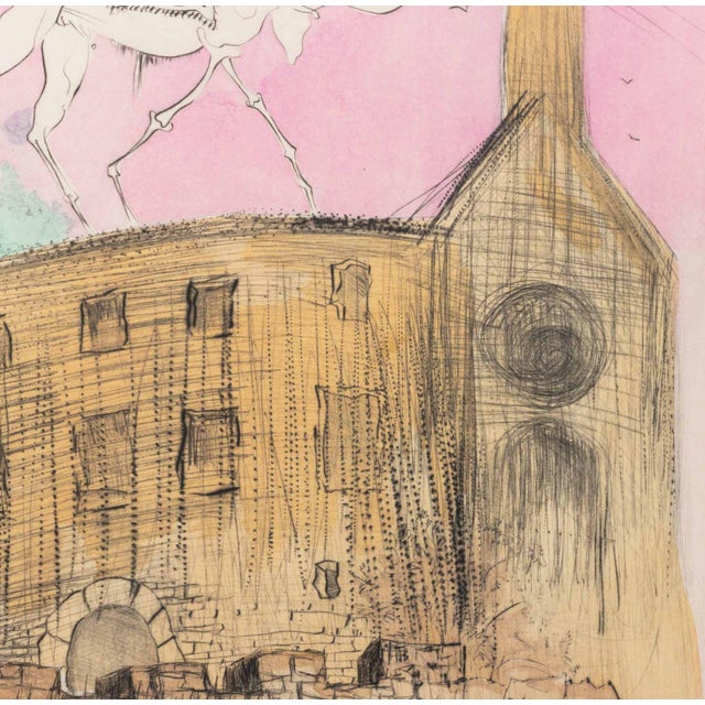 Contemporary Salvador Dali "Le Chateau De Gala" Etching, 1974 For Sale - Image 3 of 14