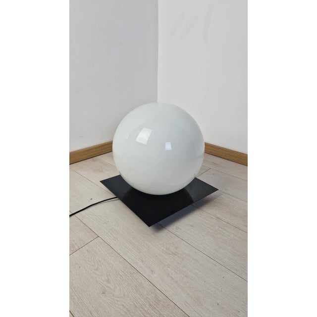 Vintage Micol Table Lamp with Opaline Glass and Metal Base by Giuliana Gramigna and Sergio Mazza for Quattrifolio For Sale - Image 9 of 11