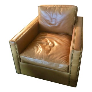 Oly Studio Leather Richard Chair in the Style of Jean Michele Frank For Sale