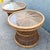 Wood Boho Chic Buri Rattan Circular Inlaid Glass Top Side Tables - A Pair For Sale - Image 7 of 8