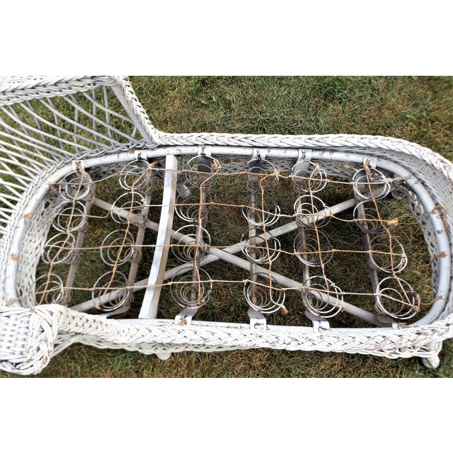 Vintage Wicker Chaise Lounge With Cushion Chairish